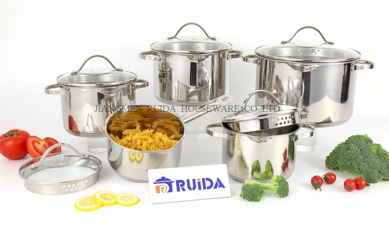 10PCS Stainless Steel Cookware Set with Big Spout of Lips Kitchen Utensils