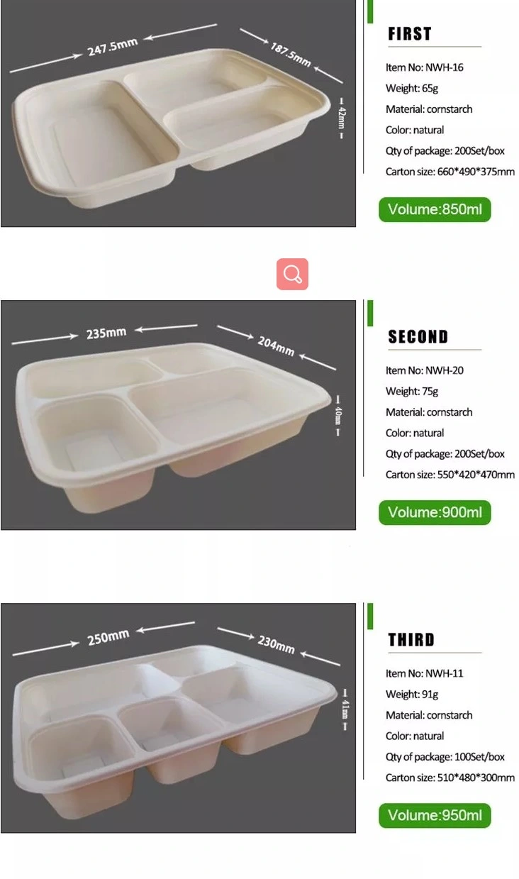 Packaging Biogradable Corn Starch Biodegradable Disposable Fast Food Container