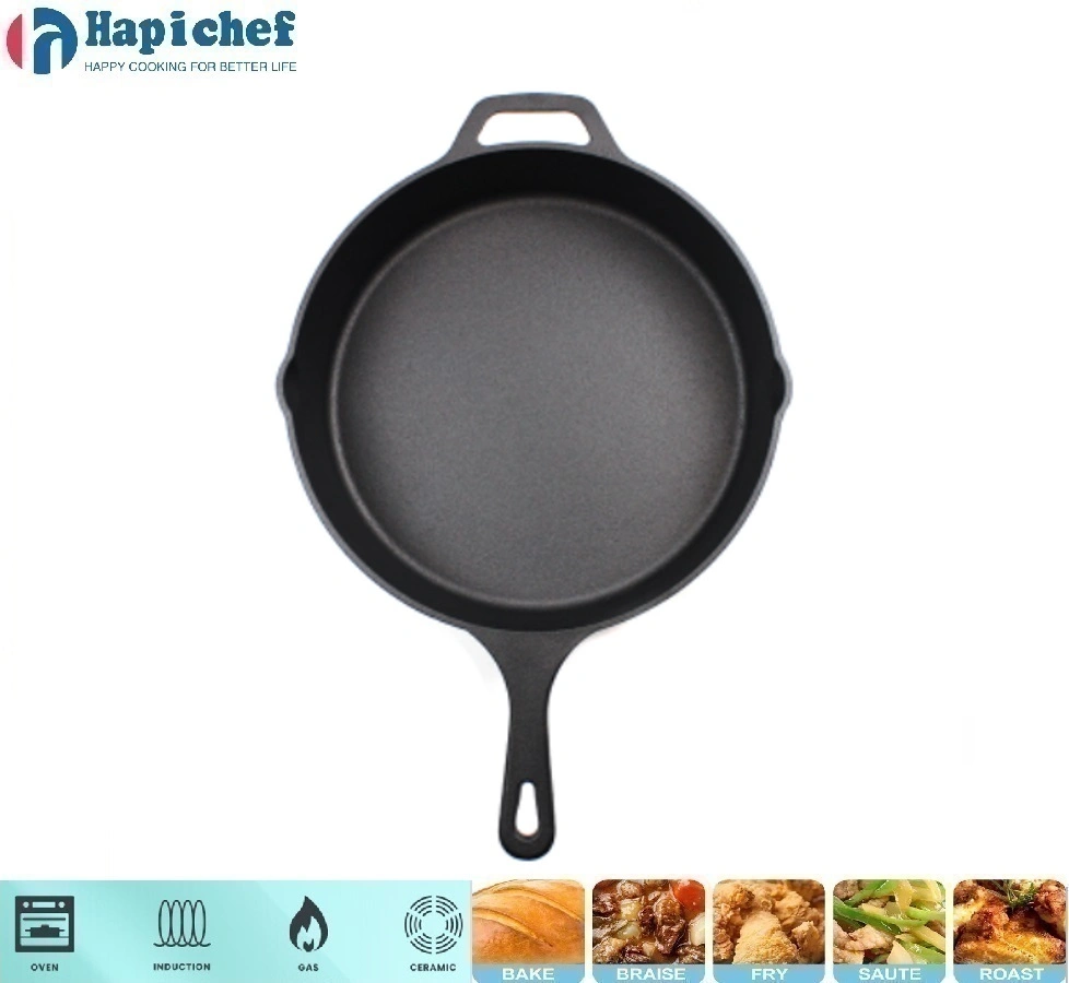 Fire Safe Cast Iron Cookware Noodle Soup Cooking Pot with Handle and Cover