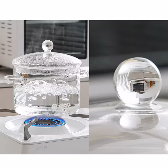 Olla de cocina de fideos de sopa de cocina de vidrio de borosilicato alto