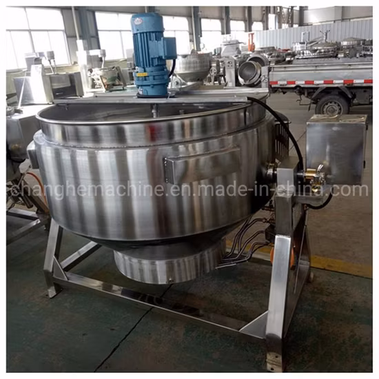 Olla eléctrica con chaqueta de aceite, olla de cocina con chaqueta agitadora de múltiples garras de vapor de 500 litros