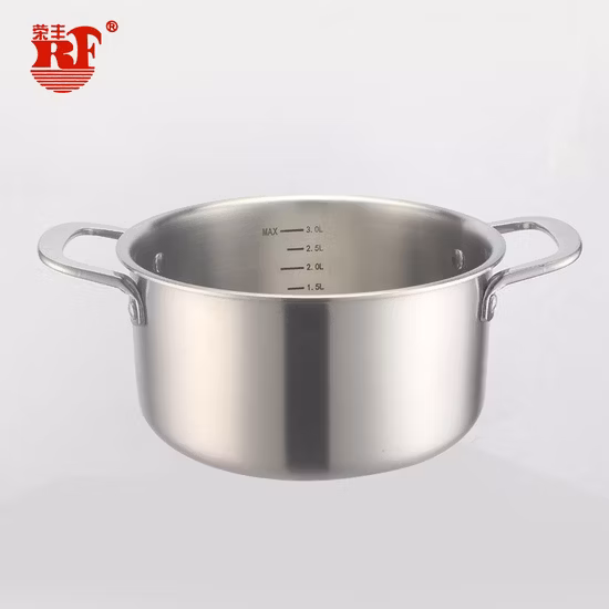 Olla de inducción de acero inoxidable con tapa de vidrio para cocinar sopa